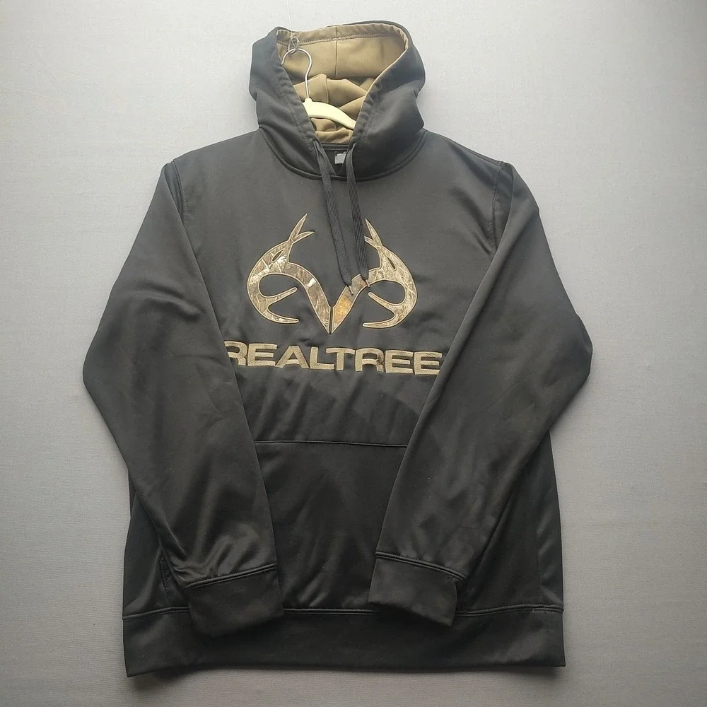 Realtree Men's‎ Black Hoodie Long Sleeve Large